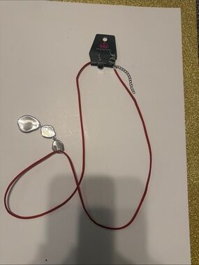 paparazzi Red Cord Necklace with Silver Accents Pendant